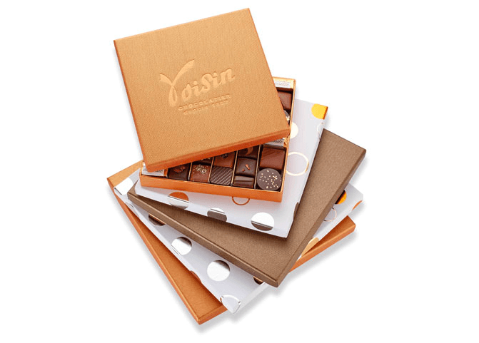 Boite cadeau de chocolat de noël par Voisin le chocolatier de Lyon